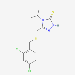 molecular formula C13H15Cl2N3S2 B1226185 5-{[(2,4-dichlorobenzyl)sulfanyl]methyl}-4-isopropyl-4H-1,2,4-triazole-3-thiol CAS No. 344272-66-8