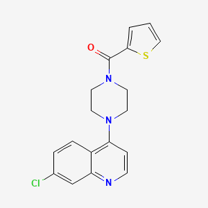 molecular formula C18H16ClN3OS B1226186 [4-(7-Chloro-4-quinolinyl)-1-piperazinyl]-thiophen-2-ylmethanone 