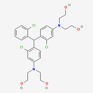 molecular formula C27H31Cl3N2O4 B1226187 2-[4-[[4-[bis(2-hydroxyethyl)amino]-2-chlorophenyl]-(2-chlorophenyl)methyl]-3-chloro-N-(2-hydroxyethyl)anilino]ethanol 