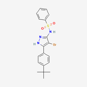 N-[4-bromo-5-(4-tert-butylphenyl)-1H-pyrazol-3-yl]benzenesulfonamide