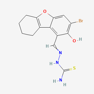 molecular formula C14H14BrN3O2S B1226191 [(3-Bromo-2-oxo-6,7,8,9-tetrahydrodibenzofuran-1-ylidene)methylamino]thiourea 