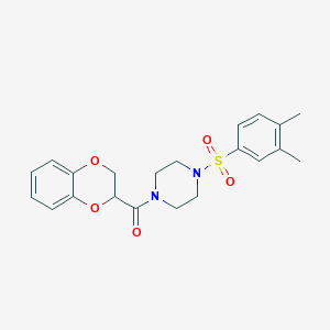 2,3-Dihydro-1,4-benzodioxin-3-yl-[4-(3,4-dimethylphenyl)sulfonyl-1-piperazinyl]methanone