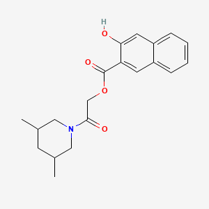 molecular formula C20H23NO4 B1226194 3-Hydroxy-2-naphthalenecarboxylic acid [2-(3,5-dimethyl-1-piperidinyl)-2-oxoethyl] ester 