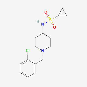 molecular formula C15H21ClN2O2S B12262019 N-{1-[(2-chlorophenyl)methyl]piperidin-4-yl}cyclopropanesulfonamide 