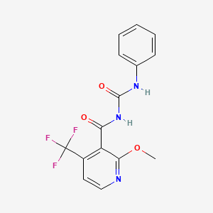 molecular formula C15H12F3N3O3 B1226204 N-[anilino(oxo)methyl]-2-methoxy-4-(trifluoromethyl)-3-pyridinecarboxamide 