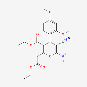 ethyl 6-amino-5-cyano-4-(2,4-dimethoxyphenyl)-2-(2-ethoxy-2-oxoethyl)-4H-pyran-3-carboxylate