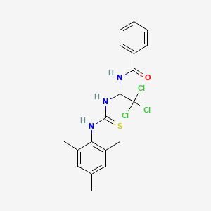 molecular formula C19H20Cl3N3OS B1226209 N-[2,2,2-trichloro-1-[[sulfanylidene-(2,4,6-trimethylanilino)methyl]amino]ethyl]benzamide 