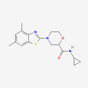 molecular formula C17H21N3O2S B12262105 N-cyclopropyl-4-(4,6-dimethyl-1,3-benzothiazol-2-yl)morpholine-2-carboxamide 