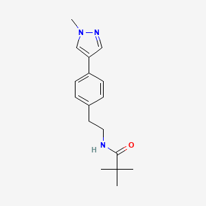 molecular formula C17H23N3O B12262120 2,2-dimethyl-N-{2-[4-(1-methyl-1H-pyrazol-4-yl)phenyl]ethyl}propanamide 
