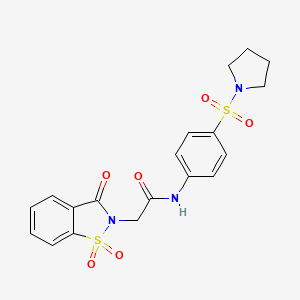N-[4-(1-pyrrolidinylsulfonyl)phenyl]-2-(1,1,3-trioxo-1,2-benzothiazol-2-yl)acetamide