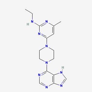 molecular formula C16H21N9 B12262179 N-ethyl-4-methyl-6-[4-(9H-purin-6-yl)piperazin-1-yl]pyrimidin-2-amine 