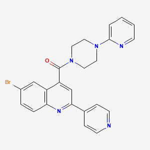 molecular formula C24H20BrN5O B1226220 (6-Bromo-2-pyridin-4-yl-4-quinolinyl)-[4-(2-pyridinyl)-1-piperazinyl]methanone 