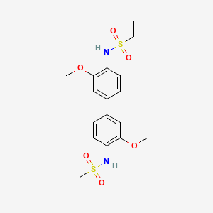 molecular formula C18H24N2O6S2 B1226221 N-[4-[4-(ethylsulfonylamino)-3-methoxyphenyl]-2-methoxyphenyl]ethanesulfonamide 