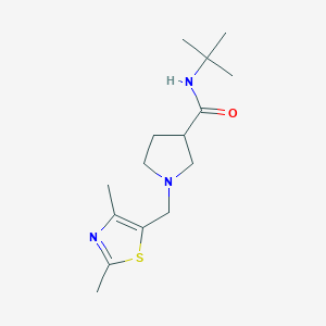 molecular formula C15H25N3OS B12262231 N-tert-butyl-1-[(2,4-dimethyl-1,3-thiazol-5-yl)methyl]pyrrolidine-3-carboxamide 