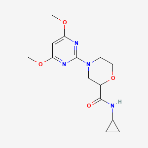 molecular formula C14H20N4O4 B12262364 N-cyclopropyl-4-(4,6-dimethoxypyrimidin-2-yl)morpholine-2-carboxamide 