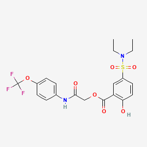 5-(Diethylsulfamoyl)-2-hydroxybenzoic acid [2-oxo-2-[4-(trifluoromethoxy)anilino]ethyl] ester