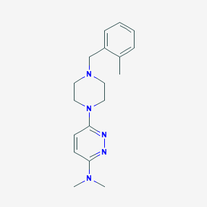 molecular formula C18H25N5 B12262397 N,N-dimethyl-6-{4-[(2-methylphenyl)methyl]piperazin-1-yl}pyridazin-3-amine 