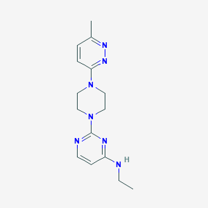 molecular formula C15H21N7 B12262402 N-ethyl-2-[4-(6-methylpyridazin-3-yl)piperazin-1-yl]pyrimidin-4-amine 