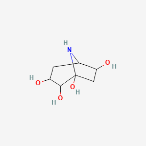 molecular formula C7H13NO4 B1226241 8-Azabicyclo[3.2.1]octane-1,2,3,6-tetraol 