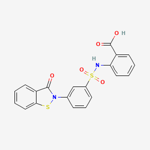 2-[[3-(3-Oxo-1,2-benzothiazol-2-yl)phenyl]sulfonylamino]benzoic acid