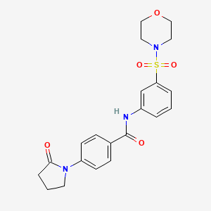 molecular formula C21H23N3O5S B1226244 N-[3-(4-morpholinylsulfonyl)phenyl]-4-(2-oxo-1-pyrrolidinyl)benzamide 