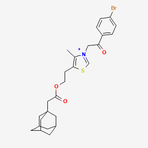 2-(1-Adamantyl)acetic acid 2-[3-[2-(4-bromophenyl)-2-oxoethyl]-4-methyl-5-thiazol-3-iumyl]ethyl ester