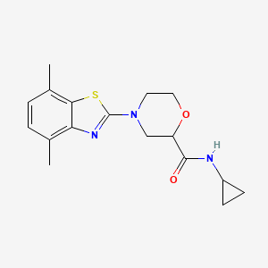 molecular formula C17H21N3O2S B12262463 N-cyclopropyl-4-(4,7-dimethyl-1,3-benzothiazol-2-yl)morpholine-2-carboxamide 