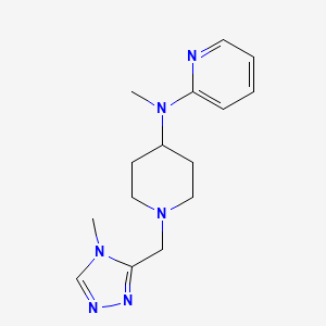 molecular formula C15H22N6 B12262474 N-methyl-N-{1-[(4-methyl-4H-1,2,4-triazol-3-yl)methyl]piperidin-4-yl}pyridin-2-amine 