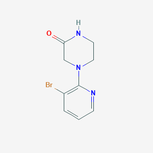 molecular formula C9H10BrN3O B12262476 4-(3-Bromopyridin-2-yl)piperazin-2-one 