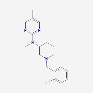 molecular formula C18H23FN4 B12262503 N-{1-[(2-fluorophenyl)methyl]piperidin-3-yl}-N,5-dimethylpyrimidin-2-amine 