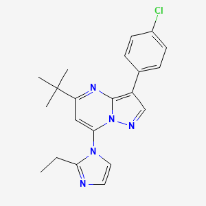 5-Tert-butyl-3-(4-chlorophenyl)-7-(2-ethyl-1-imidazolyl)pyrazolo[1,5-a]pyrimidine