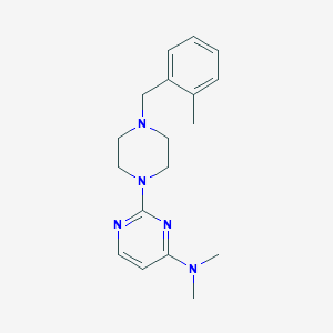 molecular formula C18H25N5 B12262515 N,N-dimethyl-2-{4-[(2-methylphenyl)methyl]piperazin-1-yl}pyrimidin-4-amine 