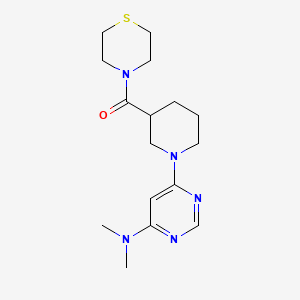 molecular formula C16H25N5OS B12262532 N,N-dimethyl-6-[3-(thiomorpholine-4-carbonyl)piperidin-1-yl]pyrimidin-4-amine 
