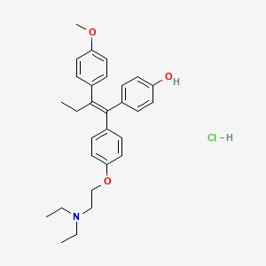 B1226260 p-(1-(p-(2-(Diethylamino)ethoxy)phenyl)-2-(p-methoxyphenyl)-1-butenyl)phenol hydrochloride CAS No. 42576-23-8