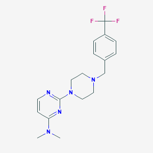 molecular formula C18H22F3N5 B12262619 N,N-dimethyl-2-(4-{[4-(trifluoromethyl)phenyl]methyl}piperazin-1-yl)pyrimidin-4-amine 