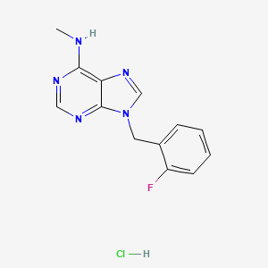 molecular formula C13H13ClFN5 B1226262 9H-Purin-6-amine, 9-((2-fluorophenyl)methyl)-N-methyl-, hydrochloride CAS No. 101190-60-7