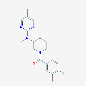 molecular formula C19H23FN4O B12262623 N-[1-(3-fluoro-4-methylbenzoyl)piperidin-3-yl]-N,5-dimethylpyrimidin-2-amine 