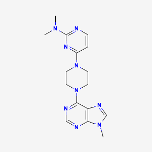 molecular formula C16H21N9 B12262665 N,N-dimethyl-4-[4-(9-methyl-9H-purin-6-yl)piperazin-1-yl]pyrimidin-2-amine 