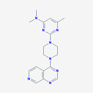 molecular formula C18H22N8 B12262672 N,N,6-trimethyl-2-(4-{pyrido[3,4-d]pyrimidin-4-yl}piperazin-1-yl)pyrimidin-4-amine 