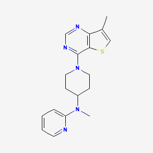 molecular formula C18H21N5S B12262684 N-methyl-N-(1-{7-methylthieno[3,2-d]pyrimidin-4-yl}piperidin-4-yl)pyridin-2-amine 