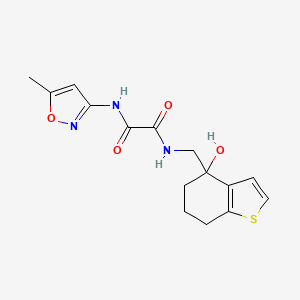 molecular formula C15H17N3O4S B12262689 N'-[(4-hydroxy-4,5,6,7-tetrahydro-1-benzothiophen-4-yl)methyl]-N-(5-methyl-1,2-oxazol-3-yl)ethanediamide 