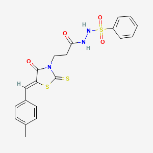 3-[(5Z)-5-(4-methylbenzylidene)-4-oxo-2-thioxo-1,3-thiazolidin-3-yl]-N'-(phenylsulfonyl)propanehydrazide