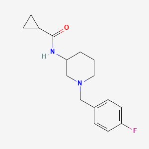 molecular formula C16H21FN2O B12262721 N-{1-[(4-fluorophenyl)methyl]piperidin-3-yl}cyclopropanecarboxamide 