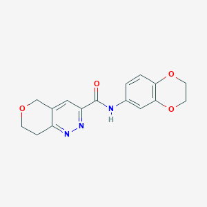molecular formula C16H15N3O4 B12262798 N-(2,3-dihydro-1,4-benzodioxin-6-yl)-5H,7H,8H-pyrano[4,3-c]pyridazine-3-carboxamide 