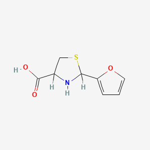 molecular formula C8H9NO3S B1226282 2-Furan-2-yl-thiazolidine-4-carboxylic acid CAS No. 72678-98-9