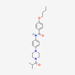 molecular formula C25H33N3O3 B1226304 4-butoxy-N-[4-[4-(2-methyl-1-oxopropyl)-1-piperazinyl]phenyl]benzamide 