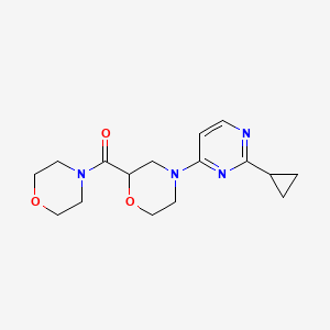 molecular formula C16H22N4O3 B12263045 4-(2-Cyclopropylpyrimidin-4-yl)-2-(morpholine-4-carbonyl)morpholine 