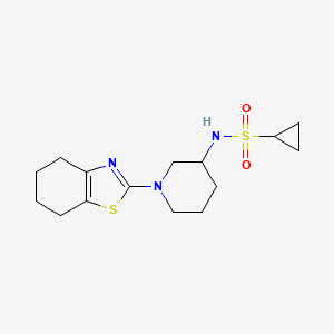 molecular formula C15H23N3O2S2 B12263064 N-[1-(4,5,6,7-tetrahydro-1,3-benzothiazol-2-yl)piperidin-3-yl]cyclopropanesulfonamide 