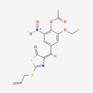 [2-ethoxy-6-nitro-4-[(E)-(5-oxo-2-prop-2-enylsulfanyl-1,3-thiazol-4-ylidene)methyl]phenyl] acetate