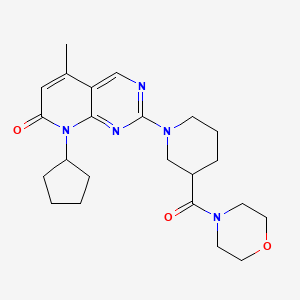 molecular formula C23H31N5O3 B12263115 8-cyclopentyl-5-methyl-2-[3-(morpholine-4-carbonyl)piperidin-1-yl]-7H,8H-pyrido[2,3-d]pyrimidin-7-one 
